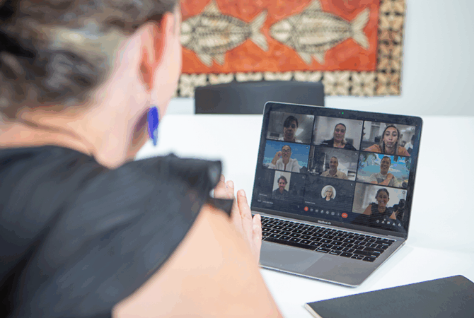 Group connecting on zoom call